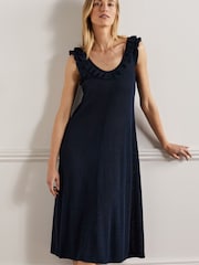 Boden Blue Frill Neck Knitted Midi Dress - Image 4 of 7