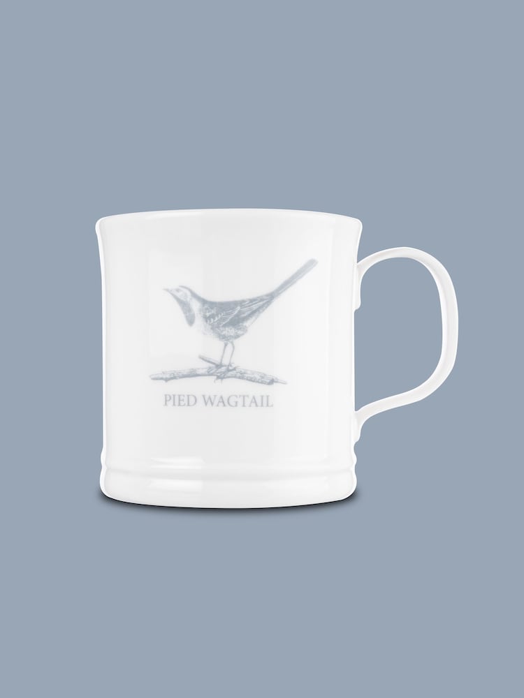 Mary Berry Set of 2 White Pied Wagtail Garden Mugs - Image 1 of 2 Mary Berry Set of 2 White Pied Wagtail Garden Mugs - Image 1 of 2