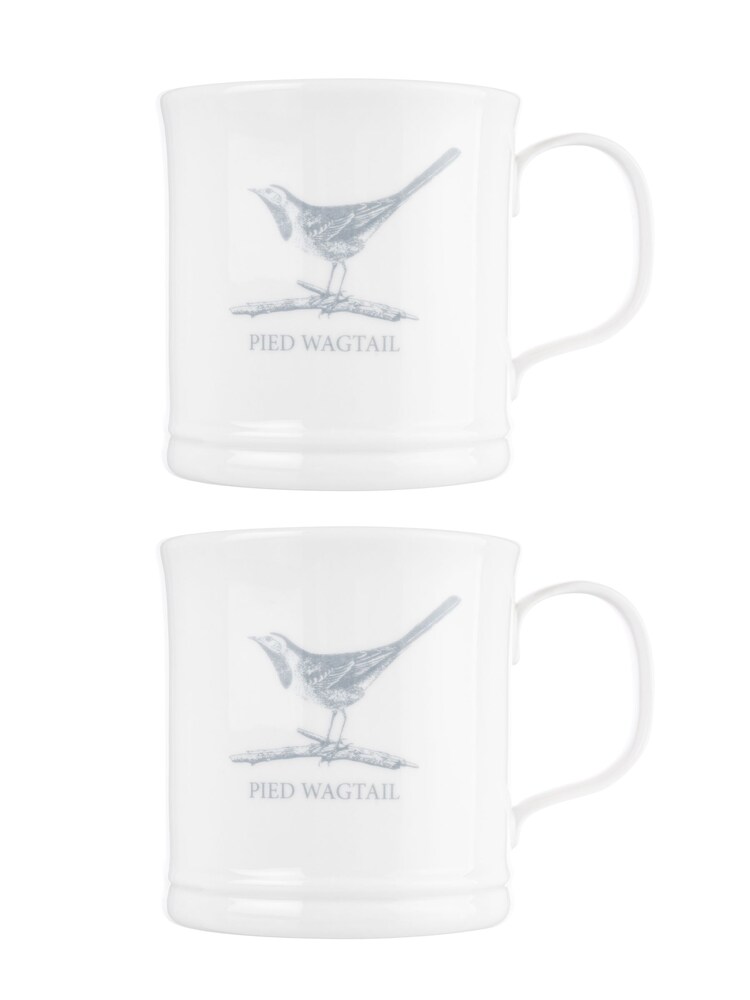 Mary Berry Set of 2 White Pied Wagtail Garden Mugs - Image 2 of 2 Mary Berry Set of 2 White Pied Wagtail Garden Mugs - Image 2 of 2
