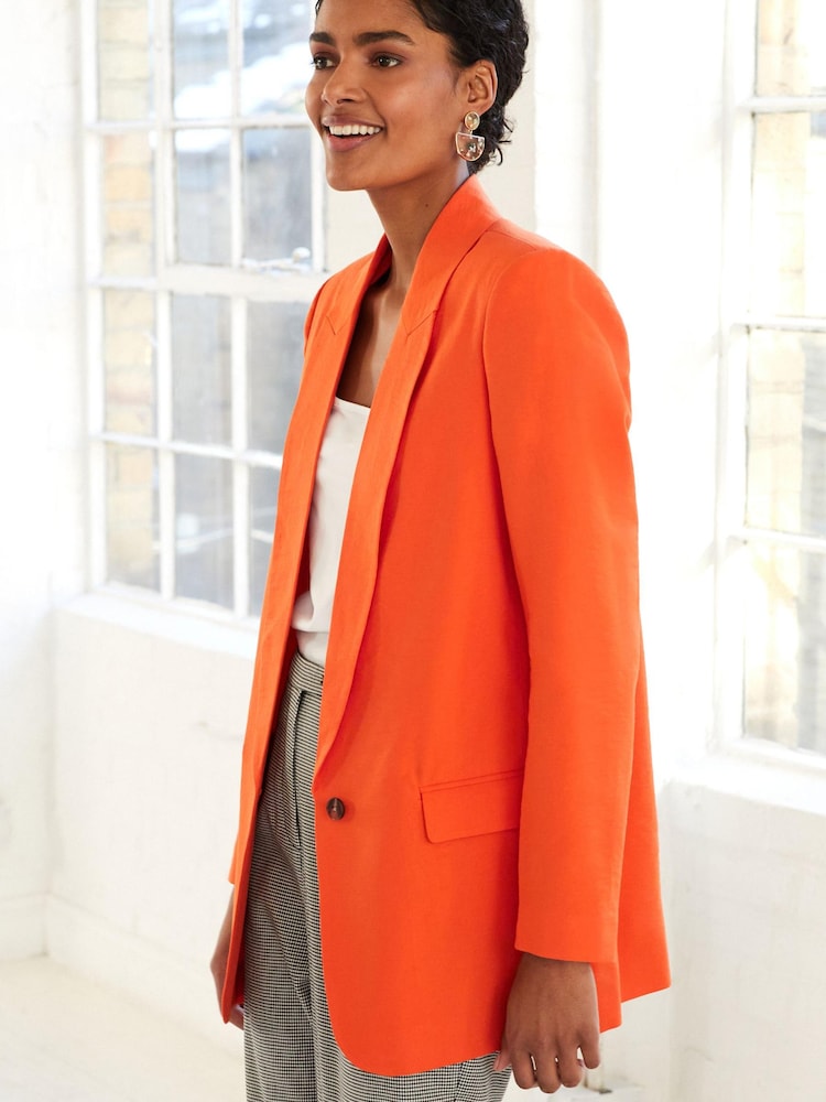 Orange Relaxed Fit Single Breasted Blazer - Image 1 of 1 Orange Relaxed Fit Single Breasted Blazer - Image 1 of 1