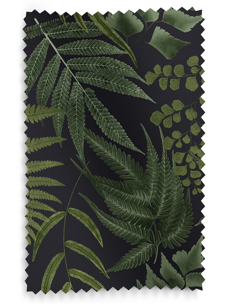 Graham & Brown Black Midsummer Fern Made to Measure 100% Cotton Curtains - Image 8 of 8