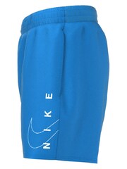 Nike Blue 4 Inch Volley Split Logo Swim Shorts - Image 3 of 3