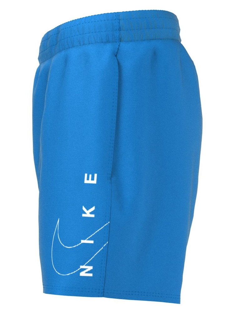 Nike Blue 4 Inch Volley Split Logo Swim Shorts - Image 3 of 3