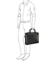 OSPREY LONDON The Jacob Leather Black Laptop Bag - Image 5 of 6