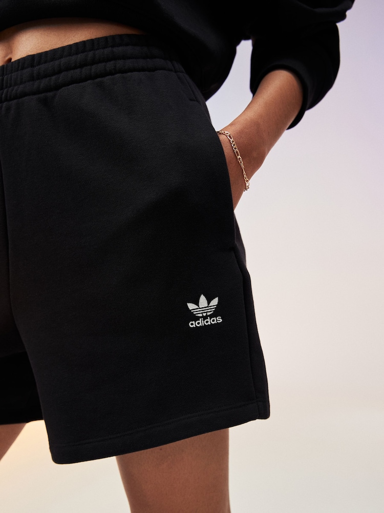 Czarny - adidas Originals Adult Adicolor Essentials French Terry Black Shorts - Image 5 of 5