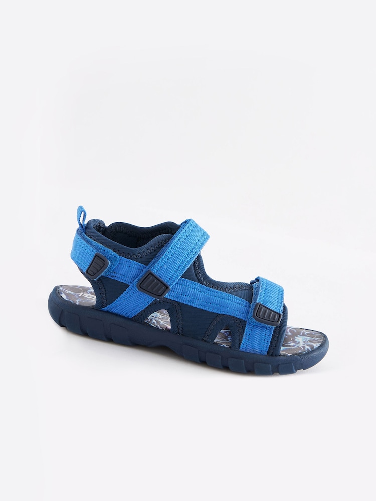 Cobalt Blue Standard Fit (F) Lightweight Touch Fastening Adjustable Strap Trekker Sandals - Image 2 of 4