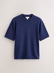 Blue Relaxed Fit N. Premium Ultrasoft Smart Knitted T-Shirt - Image 5 of 7