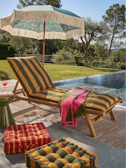 La Redoute Intérieurs Floral Print Green Newara Fringed Parasol - Image 1 of 6
