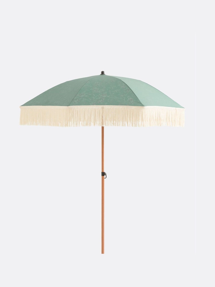La Redoute Intérieurs Floral Print Green Newara Fringed Parasol - Image 2 of 6