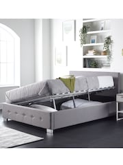 Aspire Furniture Grey Ashford Linen Look Side Lift Ottoman Bed - Image 1 of 4