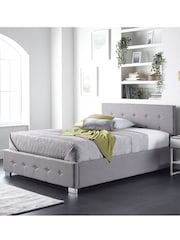 Aspire Furniture Grey Ashford Linen Look Side Lift Ottoman Bed - Image 2 of 4