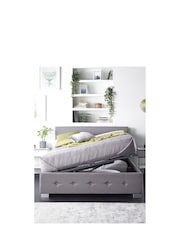 Aspire Furniture Grey Ashford Linen Look Side Lift Ottoman Bed - Image 3 of 4