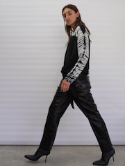 Religion Black Long Sleeve Tie Front Double Layer Top - Image 8 of 9
