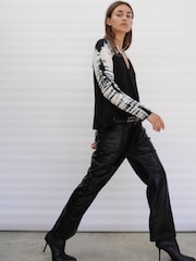 Religion Black Long Sleeve Tie Front Double Layer Top - Image 9 of 9