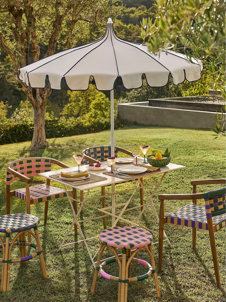 La Redoute Intérieurs Pink Bianca Stool in Natural Rattan and Woven Resin - Image 1 of 6 La Redoute Intérieurs Pink Bianca Stool in Natural Rattan and Woven Resin - Image 1 of 6