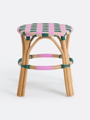 La Redoute Intérieurs Pink Bianca Stool in Natural Rattan and Woven Resin - Image 3 of 6