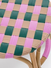 La Redoute Intérieurs Pink Bianca Stool in Natural Rattan and Woven Resin - Image 5 of 6