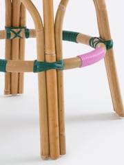 La Redoute Intérieurs Pink Bianca Stool in Natural Rattan and Woven Resin - Image 6 of 6