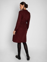 JoJo Maman Bébé Burgundy Red Animal Print Shirt Maternity Dress With Tie - Image 2 of 9