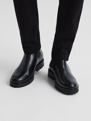 Reiss Black Chiltern Leather Chelsea Boots - Image 2 of 6
