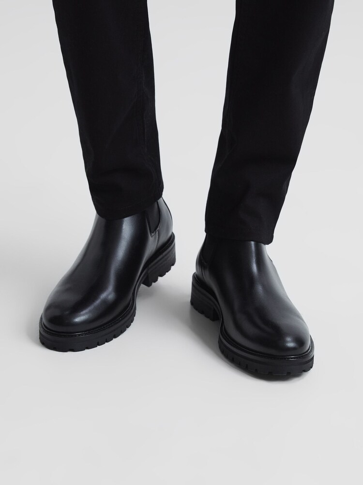 Reiss Black Chiltern Leather Chelsea Boots - Image 2 of 6