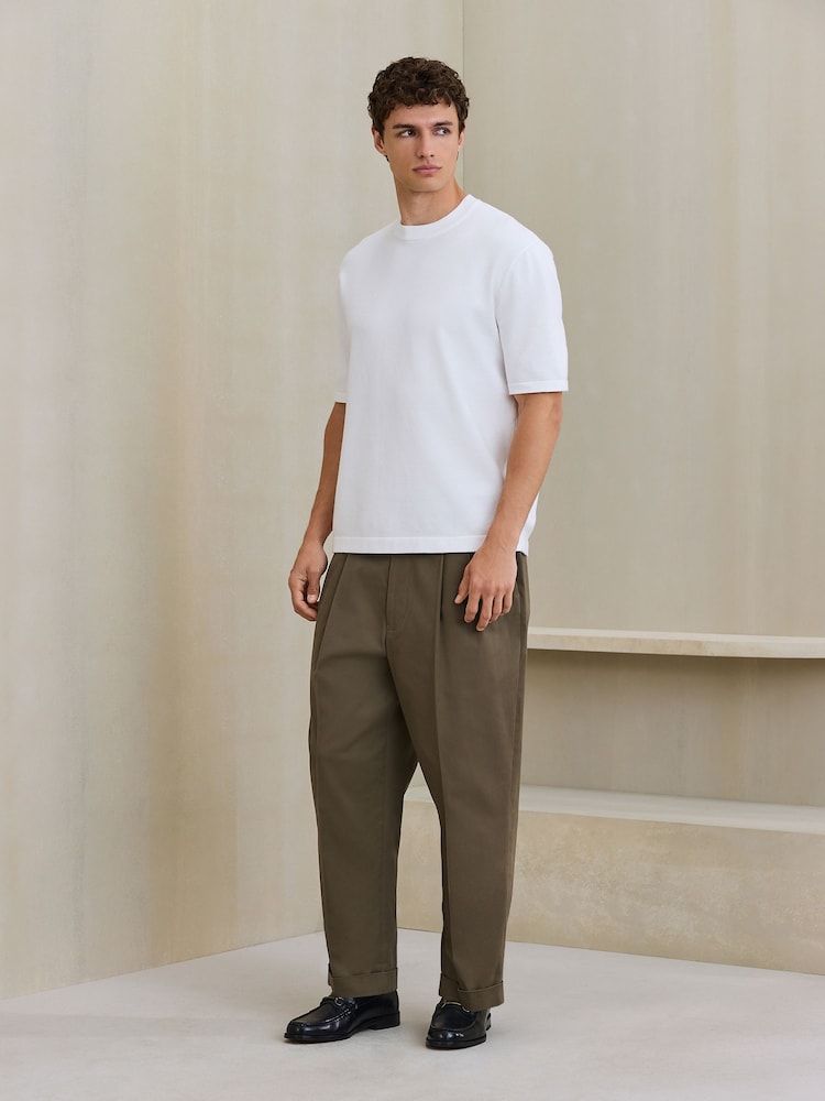 Biały - Relaxed Fit N. Premium Ultrasoft Smart Knitted T-Shirt - Obraz 2 z 4 Biały - Relaxed Fit N. Premium Ultrasoft Smart Knitted T-Shirt - Obraz 2 z 4