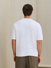 Biały - Relaxed Fit N. Premium Ultrasoft Smart Knitted T-Shirt - Obraz 3 z 4