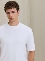 Biały - Relaxed Fit N. Premium Ultrasoft Smart Knitted T-Shirt - Obraz 4 z 4