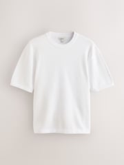 White Relaxed Fit N. Premium Ultrasoft Smart Knitted T-Shirt - Image 5 of 7
