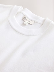 White Relaxed Fit N. Premium Ultrasoft Smart Knitted T-Shirt - Image 6 of 7