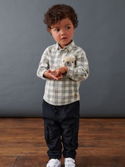 Ecru Cream with Character Pocket Check Corduroy Long Sleeve Shirt (3mths-7yrs) - Image 2 of 9