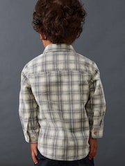 Ecru Cream with Character Pocket Check Corduroy Long Sleeve Shirt (3mths-7yrs) - Image 3 of 9