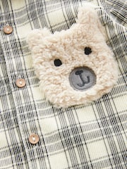 Ecru Cream with Character Pocket Check Corduroy Long Sleeve Shirt (3mths-7yrs) - Image 8 of 9