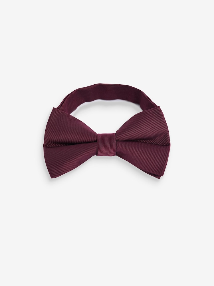 Burgundy Red Twill Bow Tie - Image 2 of 7 Burgundy Red Twill Bow Tie - Image 2 of 7