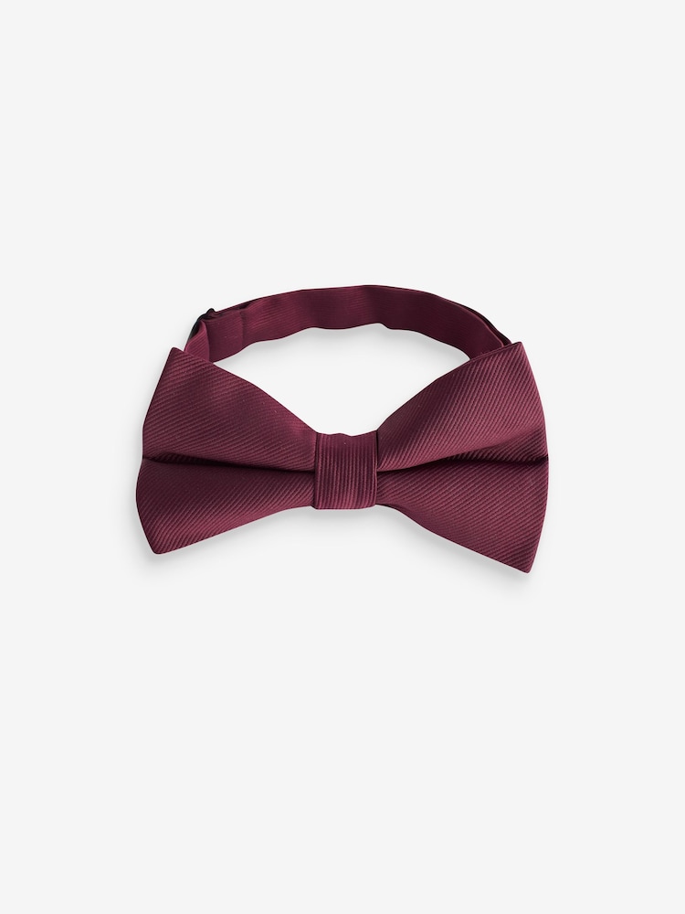 Burgundy Red Twill Bow Tie - Image 3 of 7