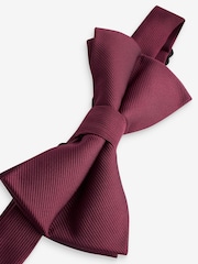 Burgundy Red Twill Bow Tie - Image 6 of 7