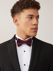 Burgundy Red Twill Bow Tie - Image 7 of 7