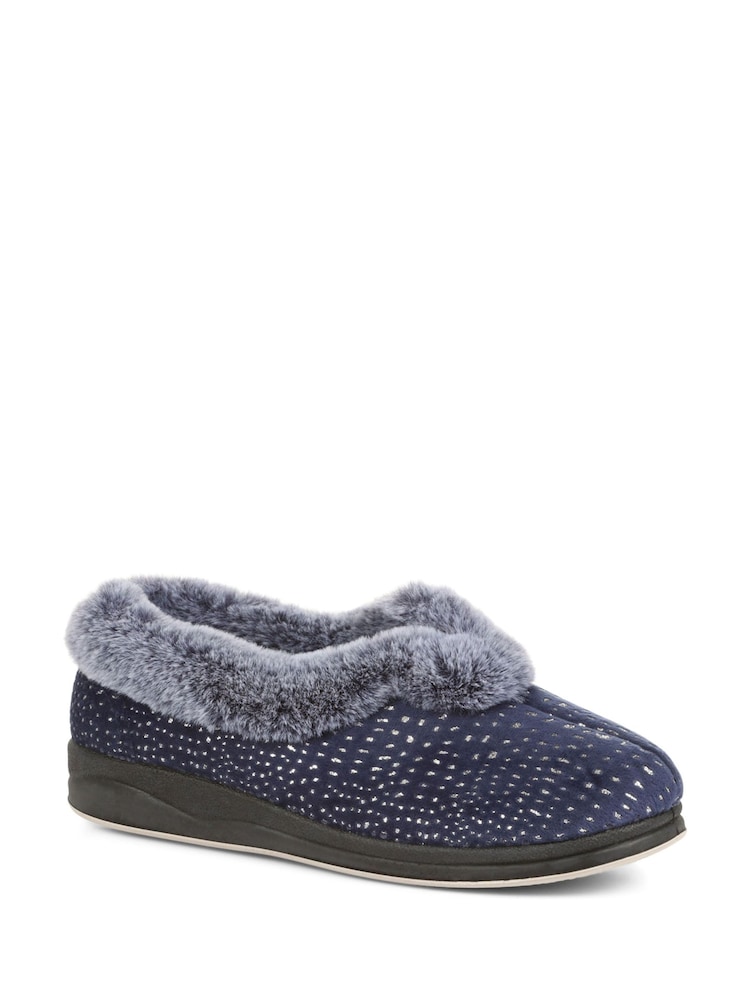 Pavers Grey Pavers Grey Wide Fit Full Slippers - Image 2 of 5