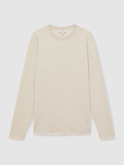 Reiss Oatmeal Melange Adam Crew Neck Fleece Lined Sweatshirt - Image 2 of 5