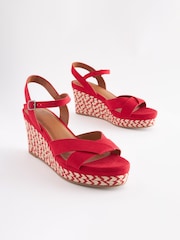 Red Regular/Wide Fit Forever Comfort® Open Toe Wedges - Image 1 of 6