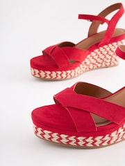Red Regular/Wide Fit Forever Comfort® Open Toe Wedges - Image 3 of 6
