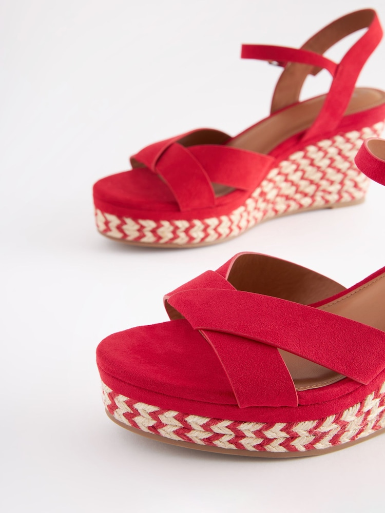 Red Regular/Wide Fit Forever Comfort® Open Toe Wedges - Image 3 of 6