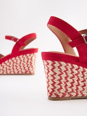 Red Regular/Wide Fit Forever Comfort® Open Toe Wedges - Image 5 of 6