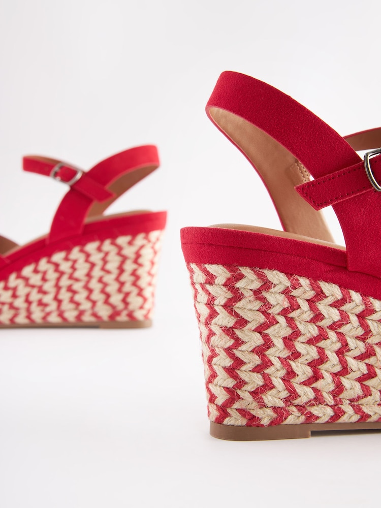 Red Regular/Wide Fit Forever Comfort® Open Toe Wedges - Image 5 of 6