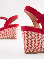 Red Regular/Wide Fit Forever Comfort® Open Toe Wedges - Image 6 of 6