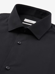 Black Slim Fit Easy Care Single Cuff Smart Shirt - Image 7 of 7