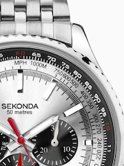 Sekonda Mens Silver Tone Maverick Stainless Steel Bracelet Watch - Image 4 of 6