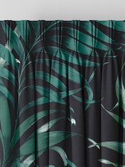 Graham & Brown Midnight Black Yasuni Made to Measure 100% Cotton Curtains - Image 2 of 7