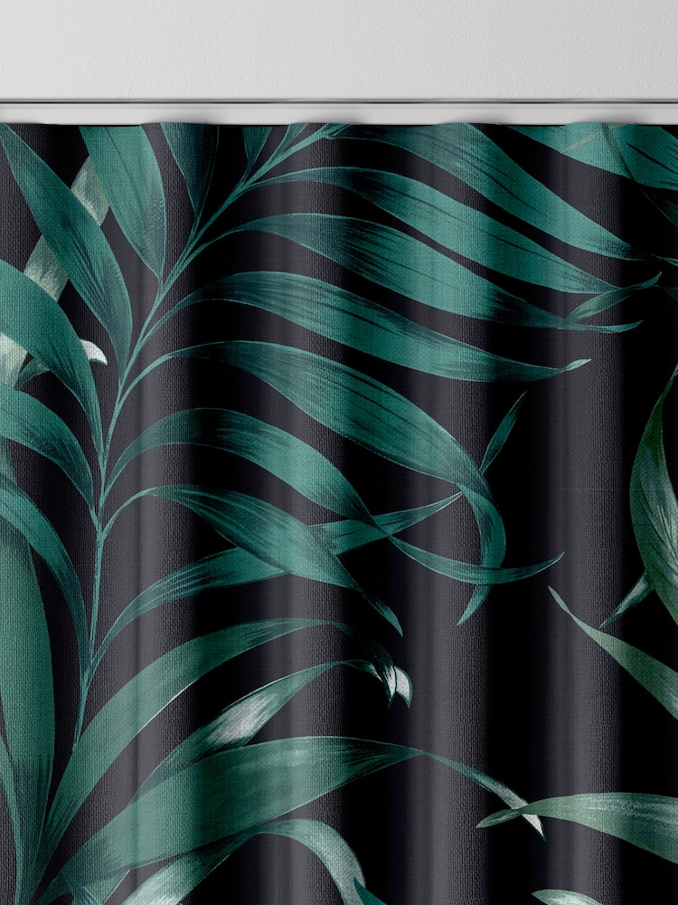 Graham & Brown Midnight Black Yasuni Made to Measure 100% Cotton Curtains - Image 7 of 7