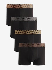 Black Metallic Geo Pattern 4 pack Hipster Boxers - Image 1 of 9